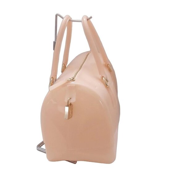 Auth FURLA Candy Bag - Light Pink Rubber Handbag - Picture 7 of 9